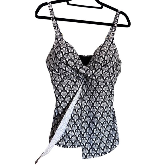 Leilani Sail Away Gemini Tankini Swim Top Size 10 Underwire Push Up  NWT Black W - Picture 3 of 9